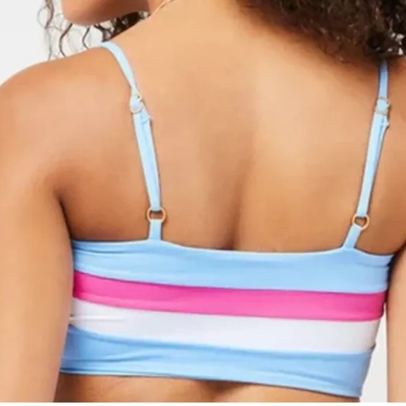 L*SPACE Women's REVERSIBLE Rebel Stripe Top Bikini Top Size L - Picture 2 of 7